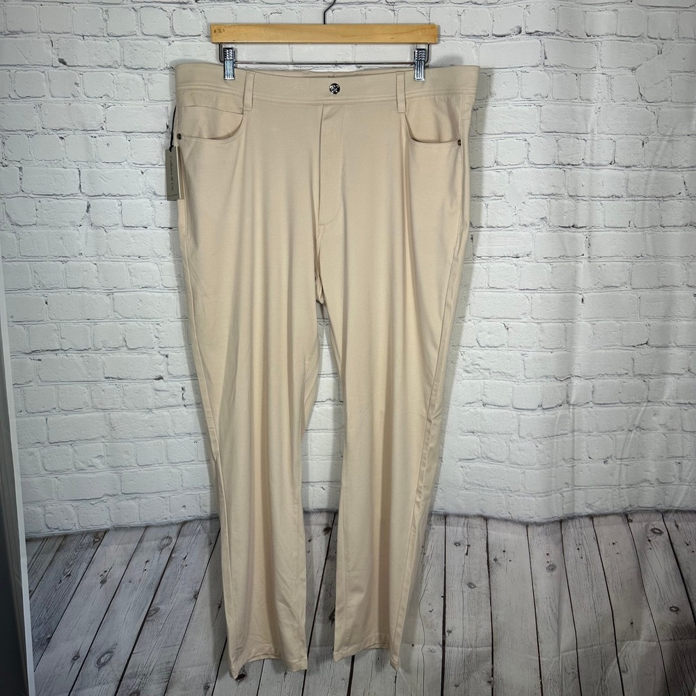 Collars & Co Mens CEO Tech Pull-On Pants Stone Beige W40 L30 New NWT